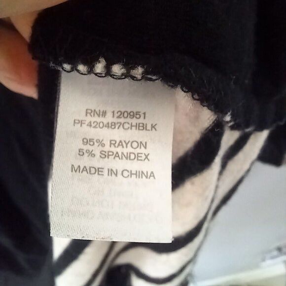 Charming Charlie Medium Striped Blouse-Button Down Back-Roll Tab Sleeve-Classic - Picture 9 of 10